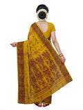 Pradip Fabrics Self Design Handloom Cotton Blend Saree (Yellow)