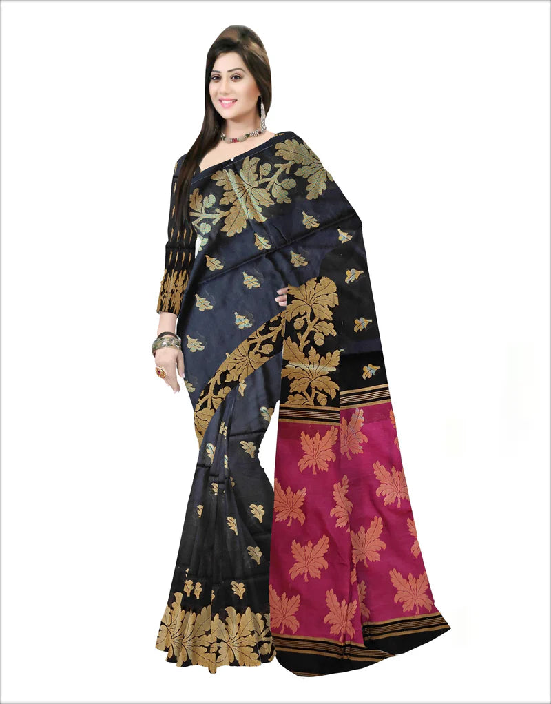 Pradip Fabrics Self Design Handloom Pure Cotton Saree