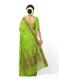 Pradip Fabrics Self Design Handloom Cotton Blend Saree (Yellow)