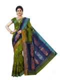 Pradip Fabrics Self Design Handloom Cotton Blend Saree (Grey)