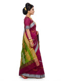 Pradip Fabrics Self Design Handloom Cotton Blend Saree (Grey)