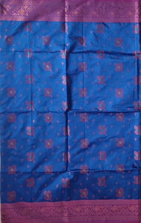 Pradip Fabrics Self Design Handloom Cotton Silk Saree 