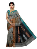 Pradip Fabrics Self Design Handloom Cotton Blend Saree (Grey)