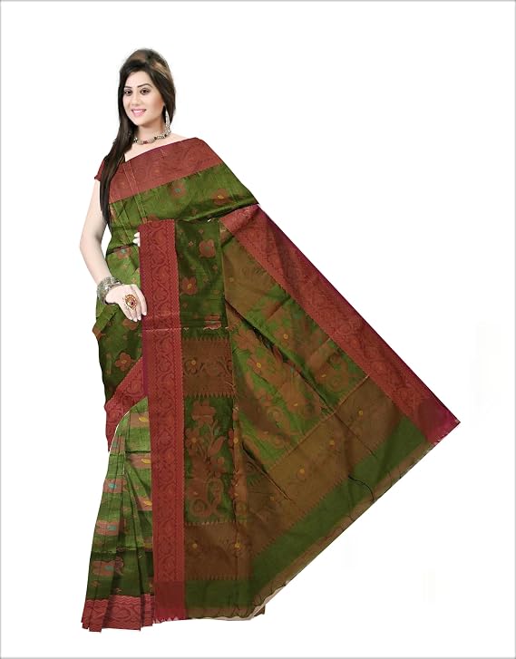 Pradip Fabrics Self Design Handloom Cotton Silk Saree 