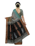 Pradip Fabrics Self Design Handloom Cotton Blend Saree (Grey)