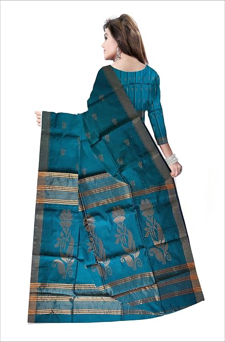 Pradip Fabrics Self Design Handloom Cotton Blend Saree