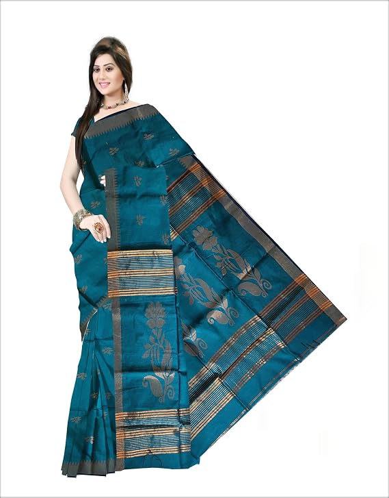 Pradip Fabrics Self Design Handloom Cotton Blend Saree