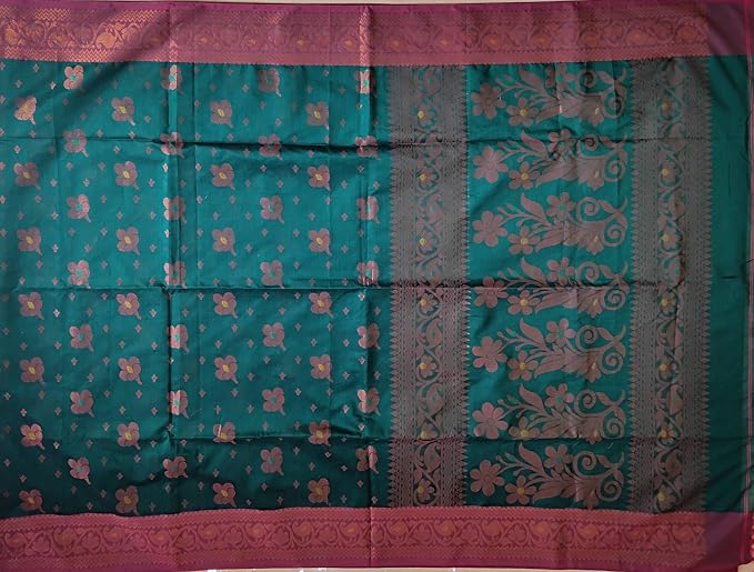 Pradip Fabrics Self Design Handloom Cotton Silk Saree 