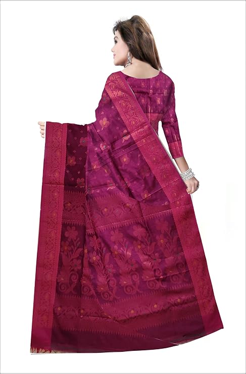 Pradip Fabrics Self Design Handloom Cotton Silk Saree 