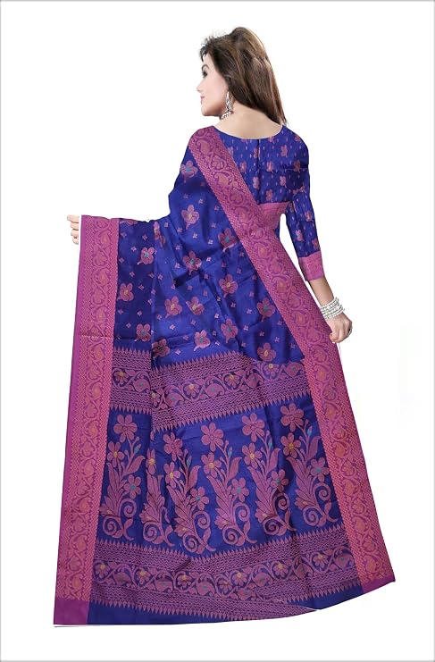 Pradip Fabrics Self Design Handloom Cotton Silk Saree 
