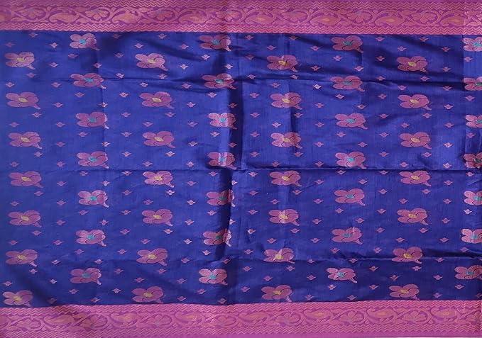 Pradip Fabrics Self Design Handloom Cotton Silk Saree 