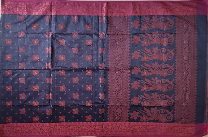 Pradip Fabrics Self Design Handloom Cotton Silk Saree 