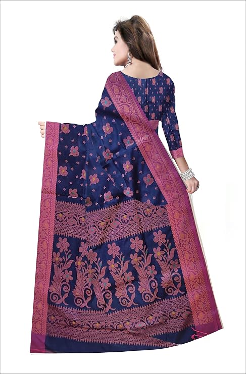 Pradip Fabrics Self Design Handloom Cotton Silk Saree 