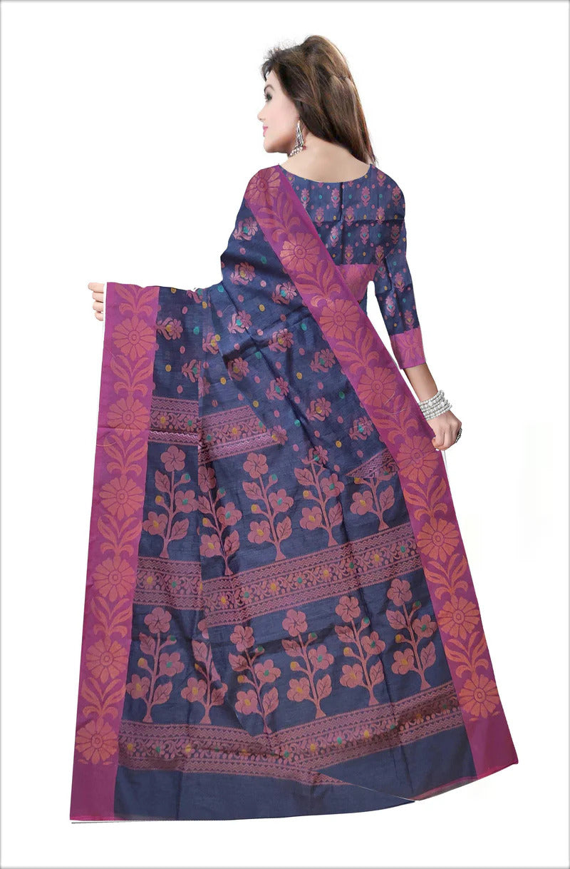 Pradip Fabrics Self Design Handloom Cotton Silk Saree 