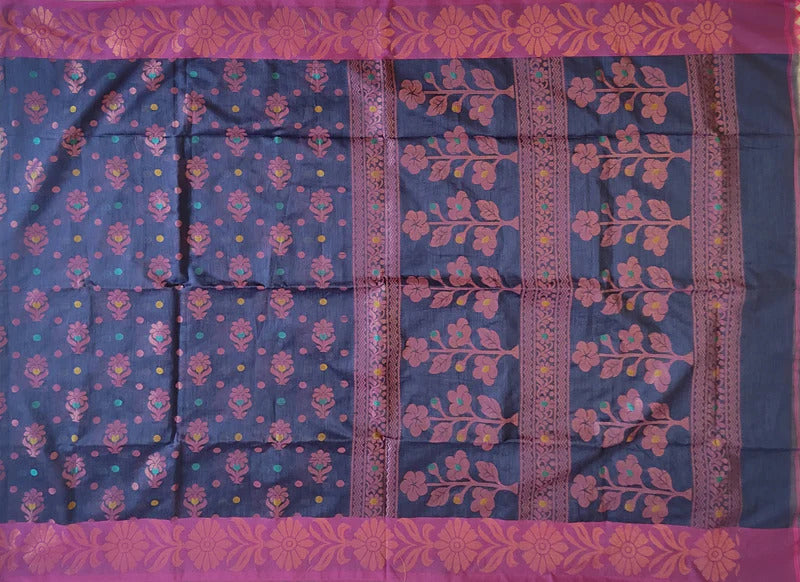 Pradip Fabrics Self Design Handloom Cotton Silk Saree 