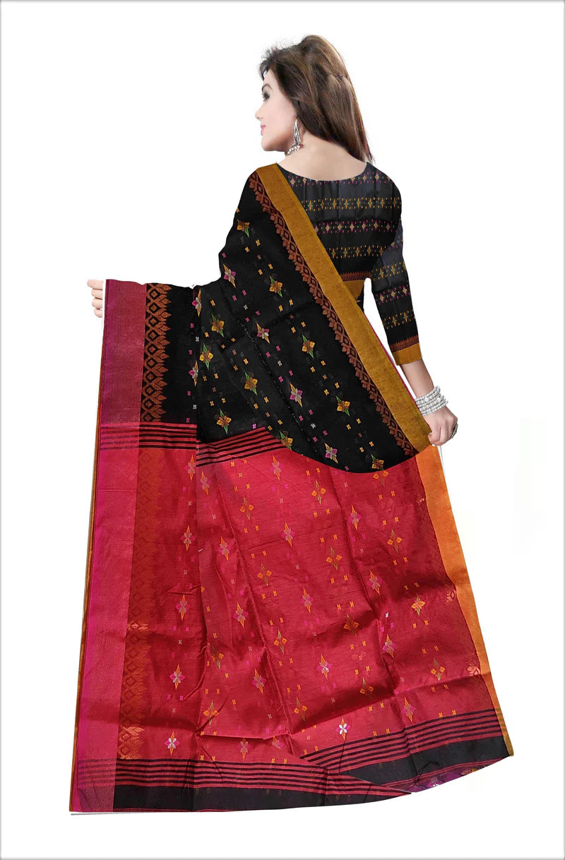 Pradip Fabrics Applique Handloom Cotton Silk Saree