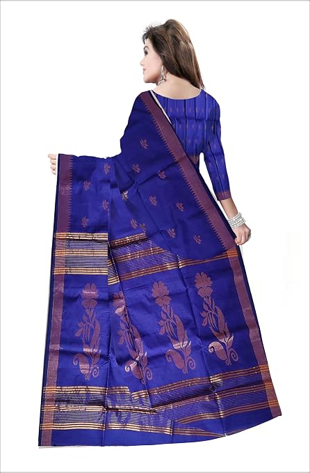 Pradip Fabrics Self Design Handloom Cotton Blend Saree