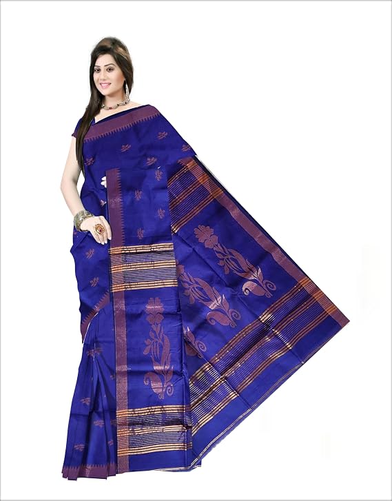 Pradip Fabrics Self Design Handloom Cotton Blend Saree
