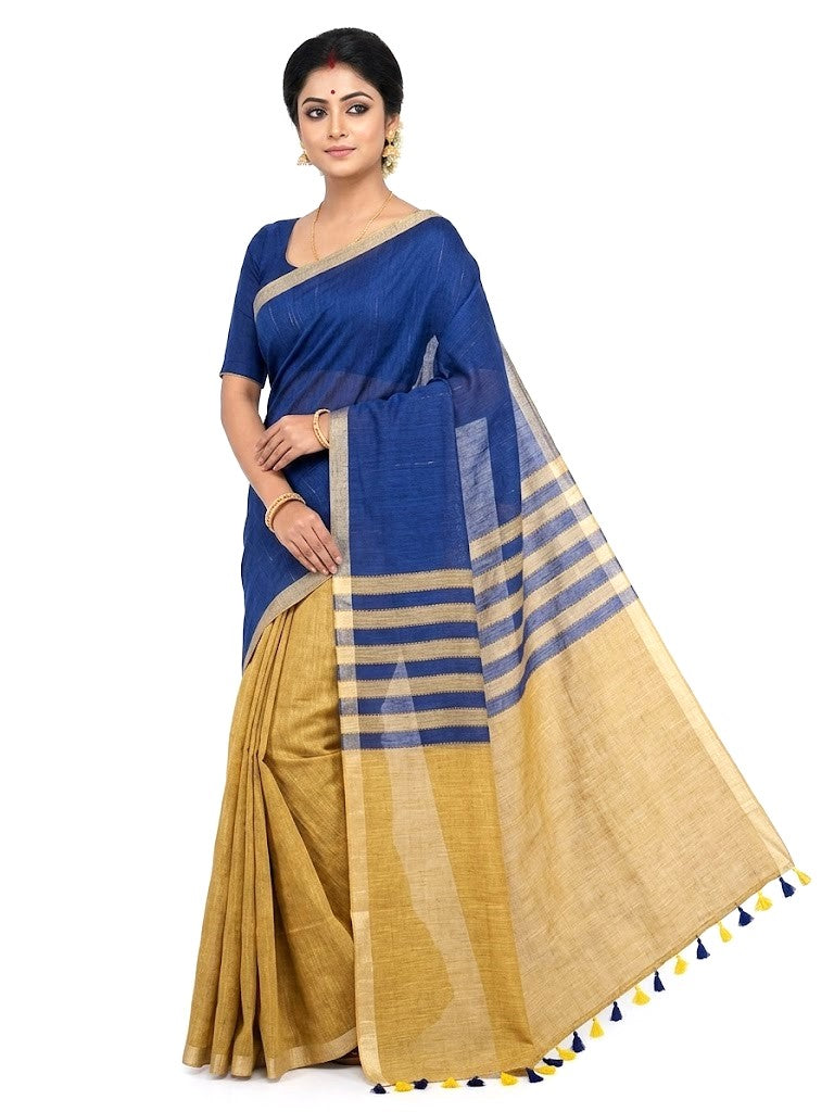 Pradip Fabrics Self Design Handloom Pure Cotton Saree 