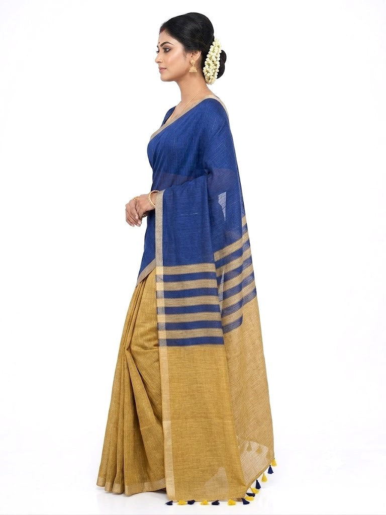 Pradip Fabrics Self Design Handloom Pure Cotton Saree 