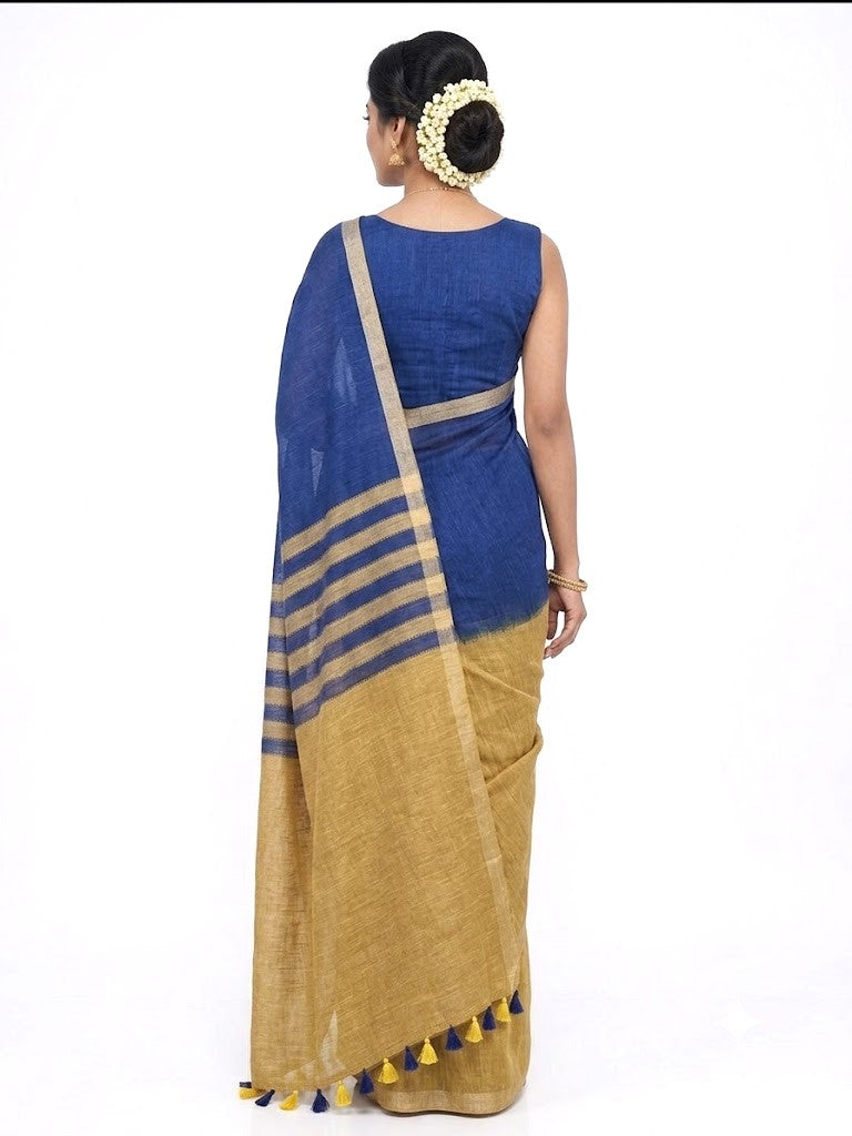 Pradip Fabrics Self Design Handloom Pure Cotton Saree 