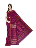 Pradip Fabrics Self Design Handloom Cotton Blend Saree