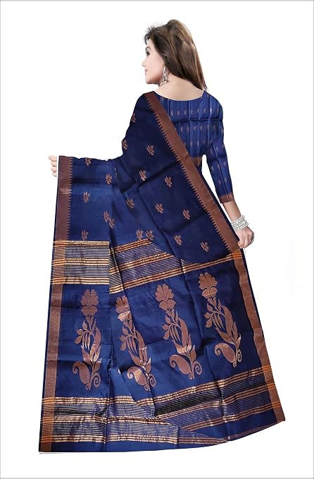 Pradip Fabrics Self Design Handloom Cotton Blend Saree