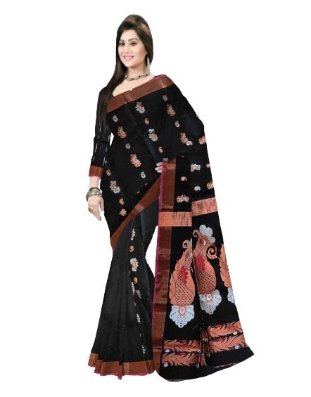 Pradip Fabrics Self Design Handloom Cotton Blend Saree