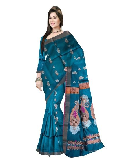 Pradip Fabrics Self Design Handloom Cotton Blend Saree