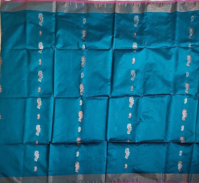 Pradip Fabrics Self Design Handloom Cotton Blend Saree