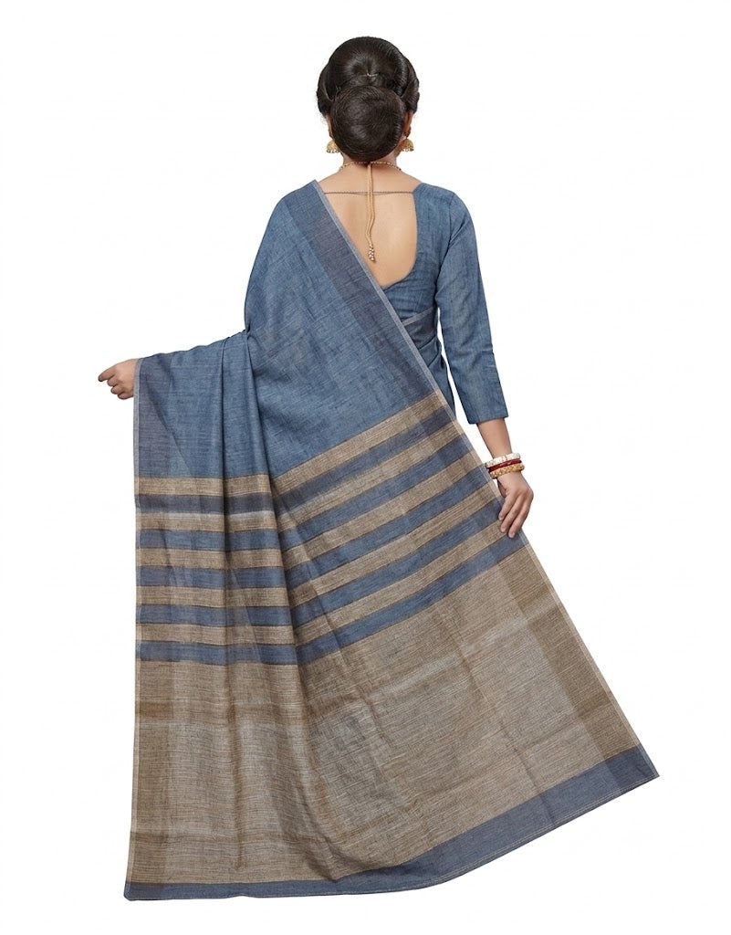 Pradip Fabrics Self Design Handloom Pure Cotton Saree 