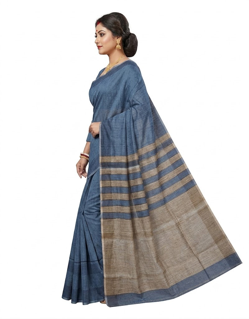 Pradip Fabrics Self Design Handloom Pure Cotton Saree 