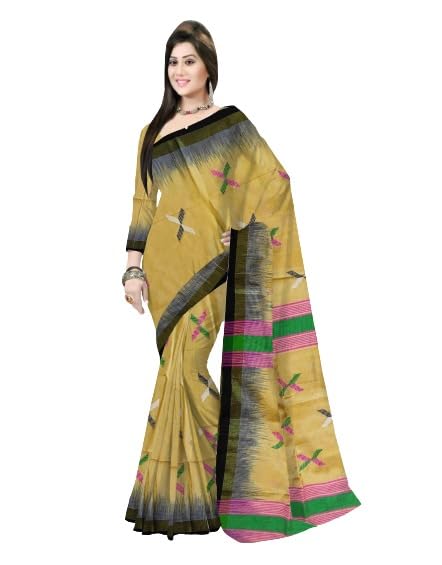 Pradip Fabrics Self Design Handloom Cotton Blend Saree