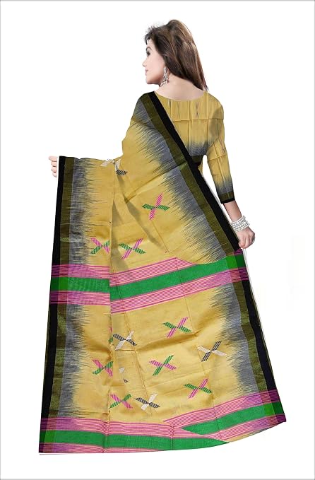Pradip Fabrics Self Design Handloom Cotton Blend Saree