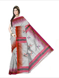 Pradip Fabrics Self Design Handloom Cotton Blend Saree