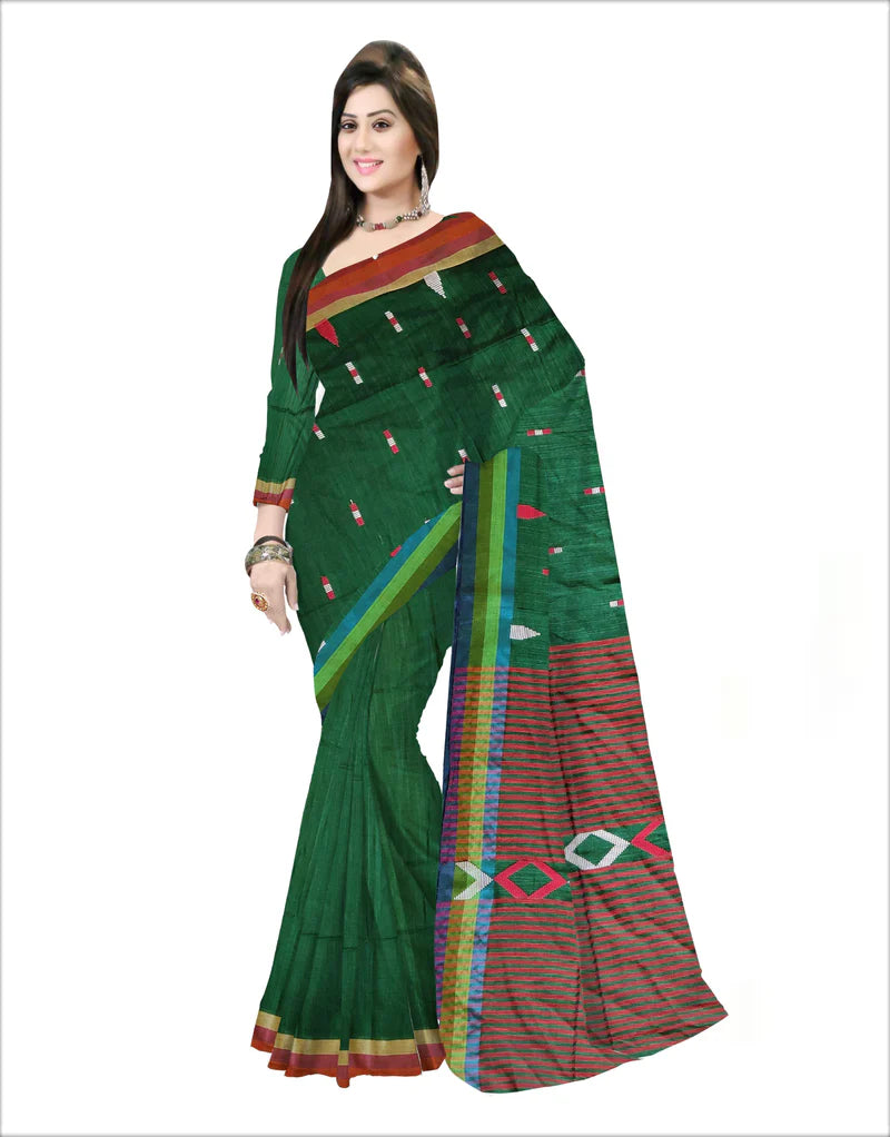 Pradip Fabrics Self Design Handloom Pure Cotton Saree