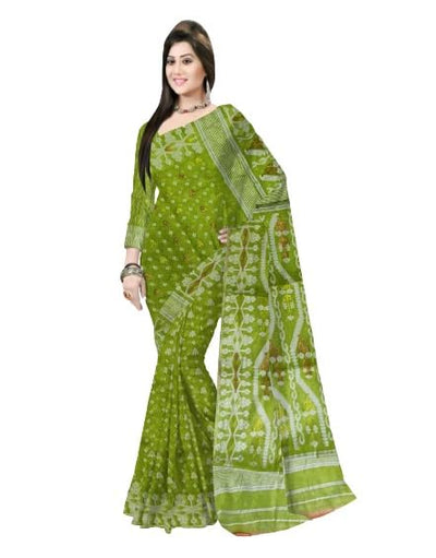 Pradip Fabrics Self Design Handloom Cotton Blend Saree