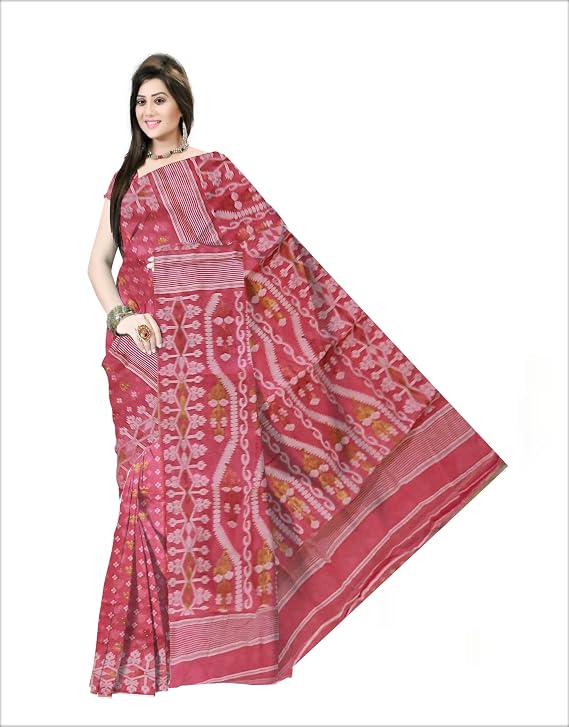 Pradip Fabrics Self Design Handloom Cotton Blend Saree