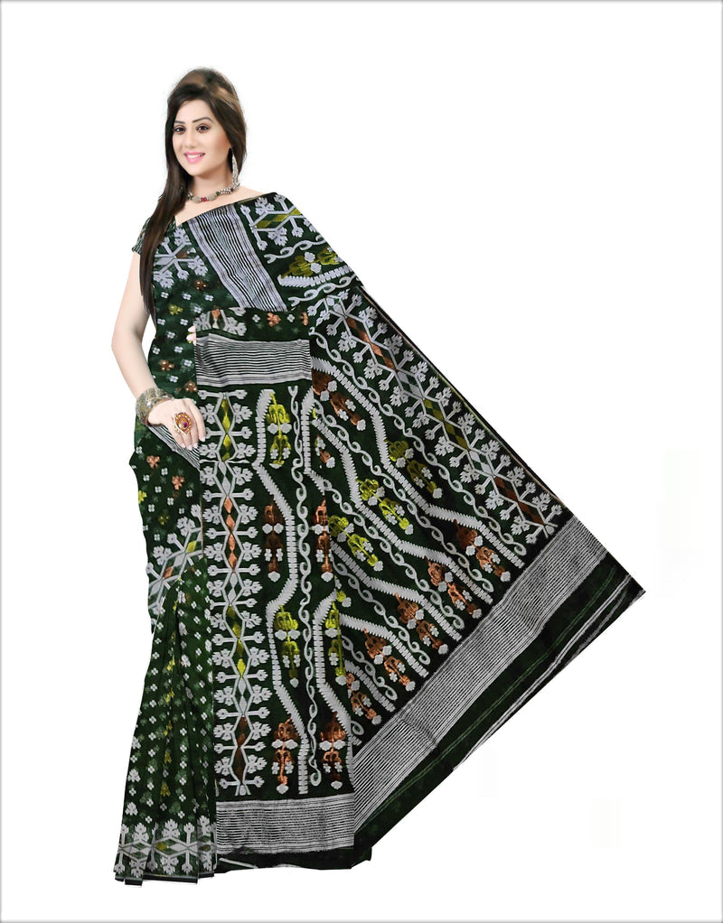 Pradip Fabrics Self Design Handloom Cotton Blend Saree