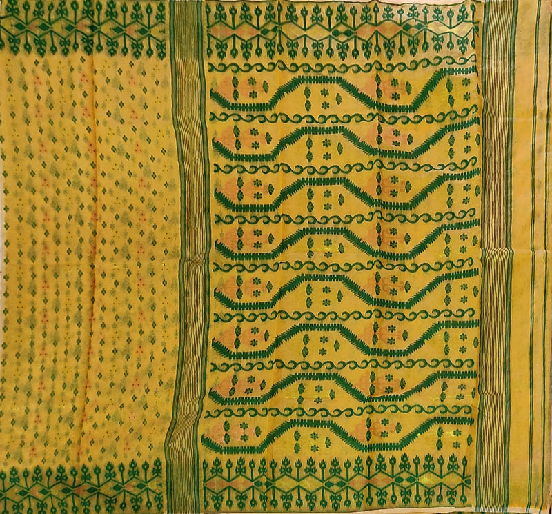 Pradip Fabrics Self Design Handloom Cotton Blend Saree