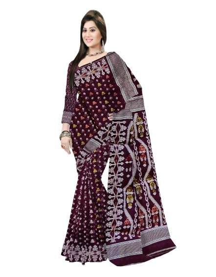 Pradip Fabrics Self Design Handloom Cotton Blend Saree