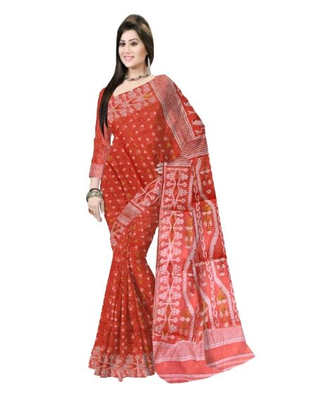 Pradip Fabrics Self Design Handloom Cotton Blend Saree