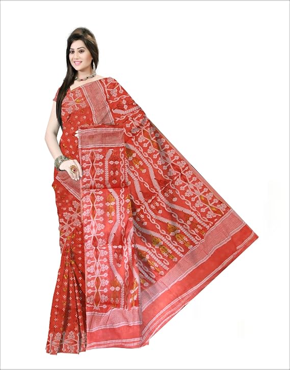 Pradip Fabrics Self Design Handloom Cotton Blend Saree