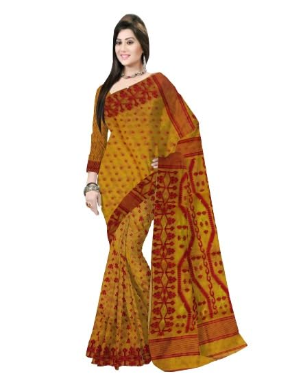 Pradip Fabrics Self Design Handloom Cotton Blend Saree