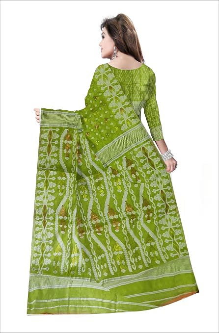 Pradip Fabrics Self Design Handloom Cotton Blend Saree