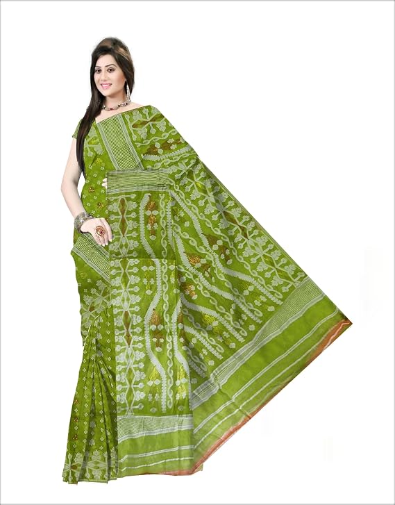 Pradip Fabrics Self Design Handloom Cotton Blend Saree