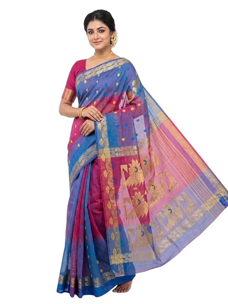 Pradip Fabrics Woven Tant Silk Blend Saree