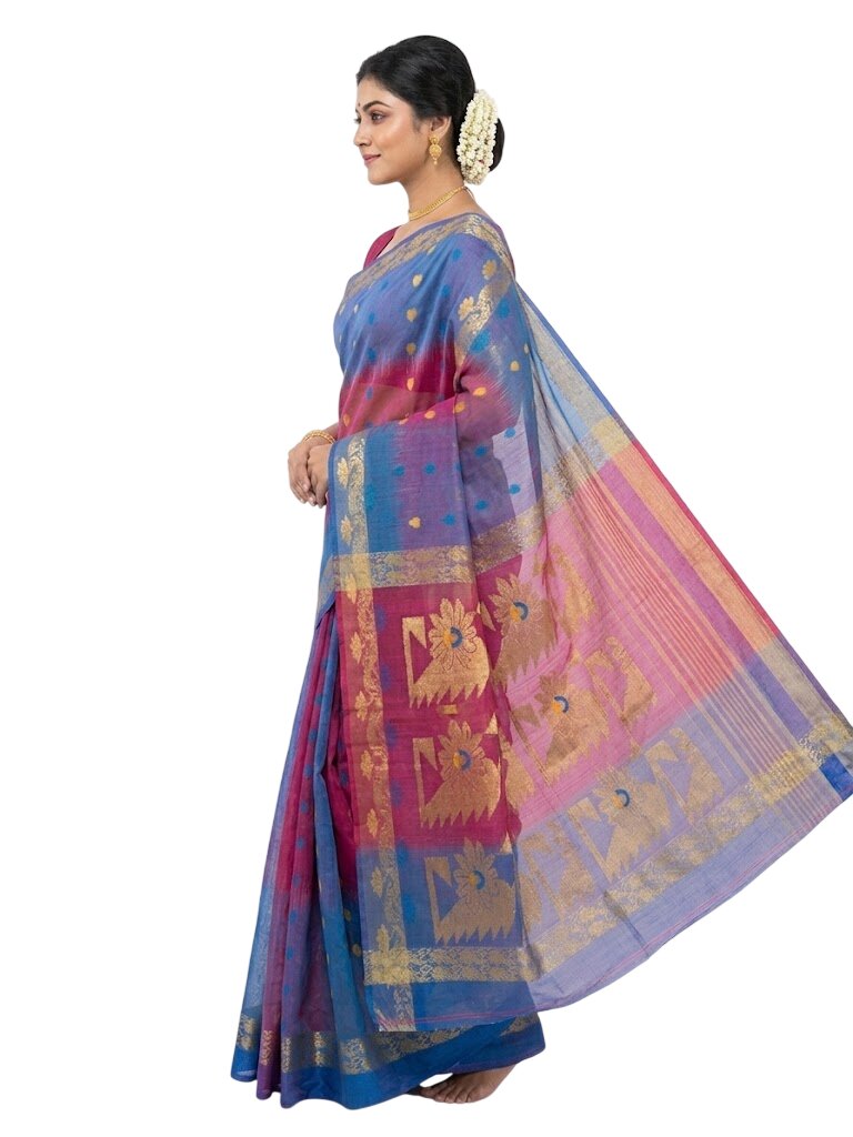 Pradip Fabrics Woven Tant Silk Blend Saree
