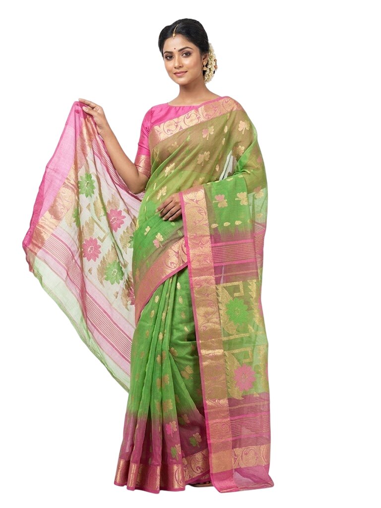 Pradip Fabrics Woven Tant Silk Blend Saree
