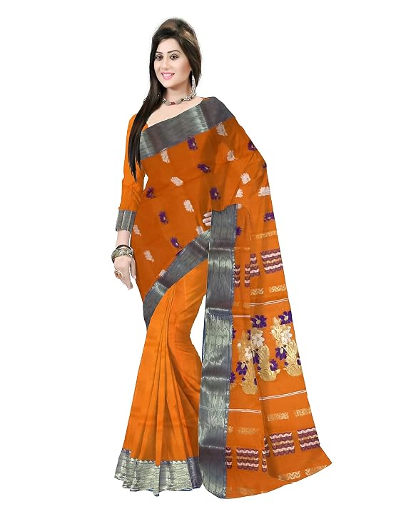 Pradip Fabrics Ethnic Women's Tant Cotton Silk Saree